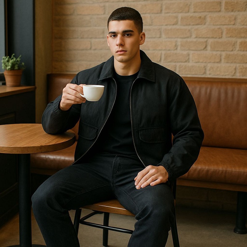 کاپشن میکرو مشکی مردانه مدل Panama